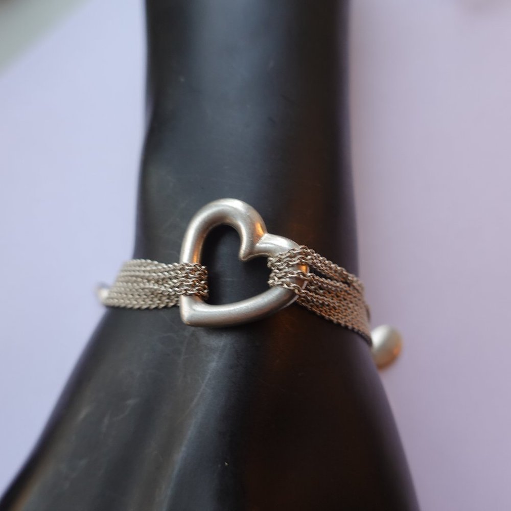 STERLING OPEN HEART ITALIAN SILVER BRACELET